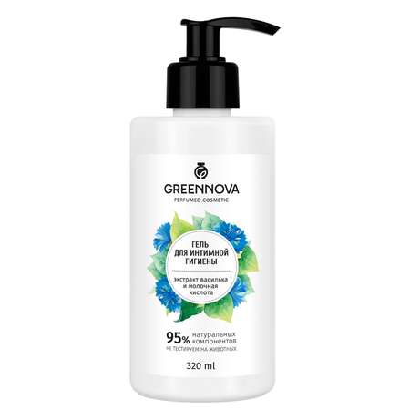 Гель для интимной гигиены GREENNOVA экстракт василька и молочная кислота 320 мл
