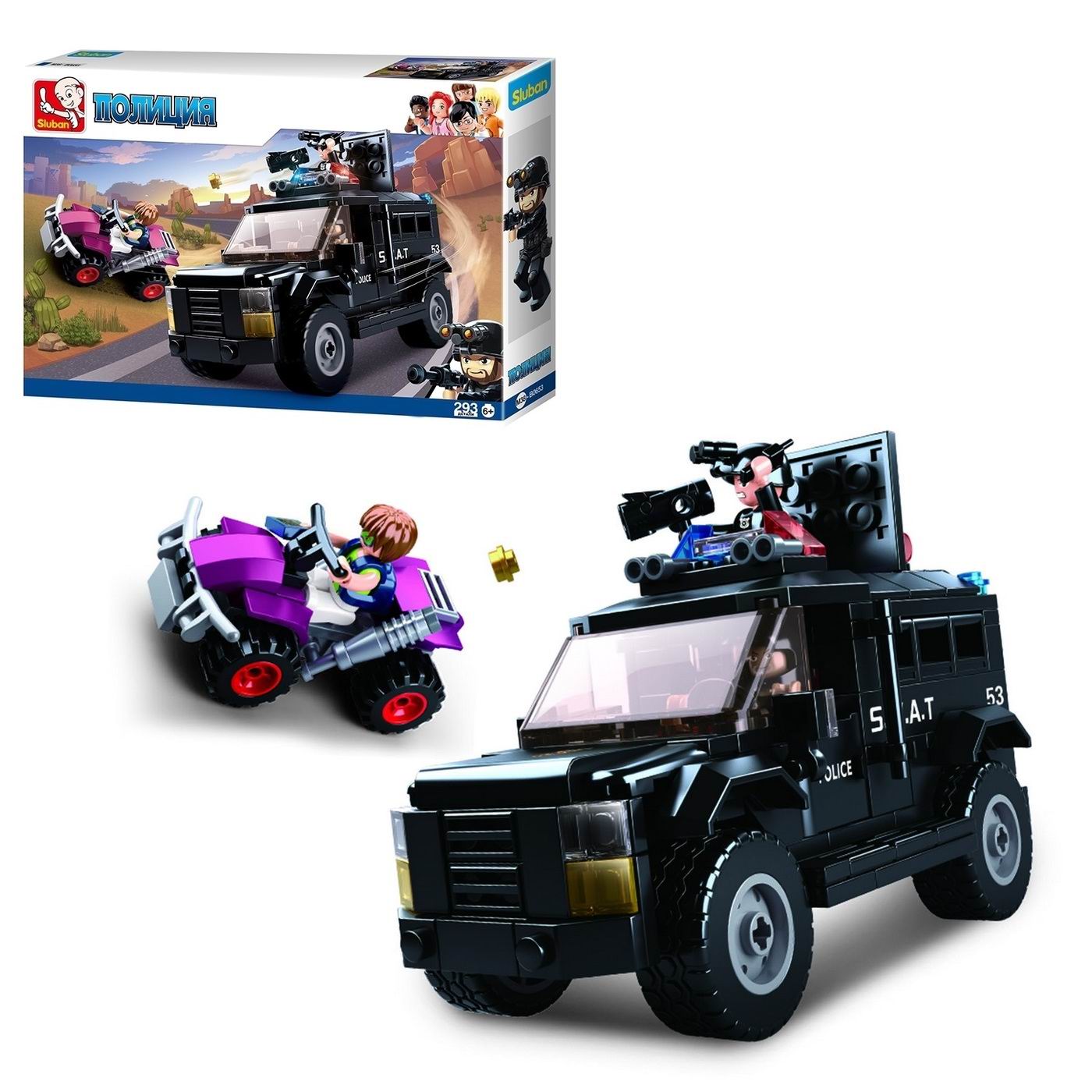 Конструктор SLUBAN Полицейский внедорожник - фото 1