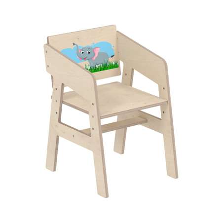Деревянный с принтом Di toys Растущий стульчик