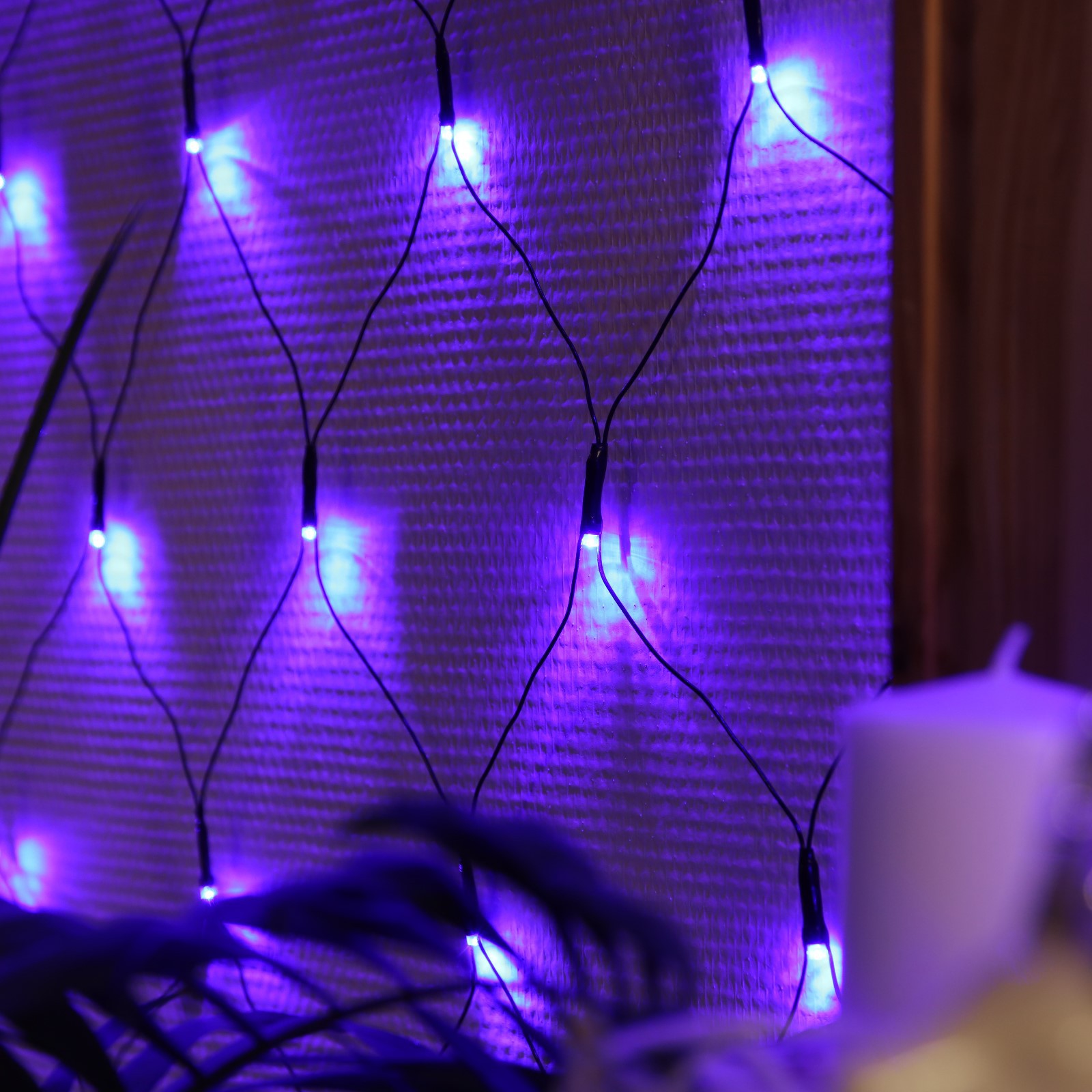 Гирлянда Luazon «Сеть» 1.6 × 1.6 м IP20 тёмная нить 144 LED свечение синее 8 режимов 220 В - фото 3