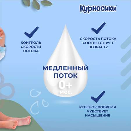 Соска Курносики силикон (медленный поток) 2 шт.