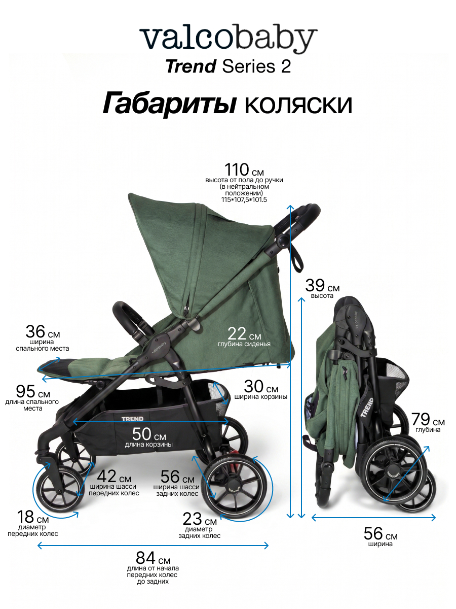 Коляска прогулочная Valco baby Trend серия 2 зеленый - фото 12
