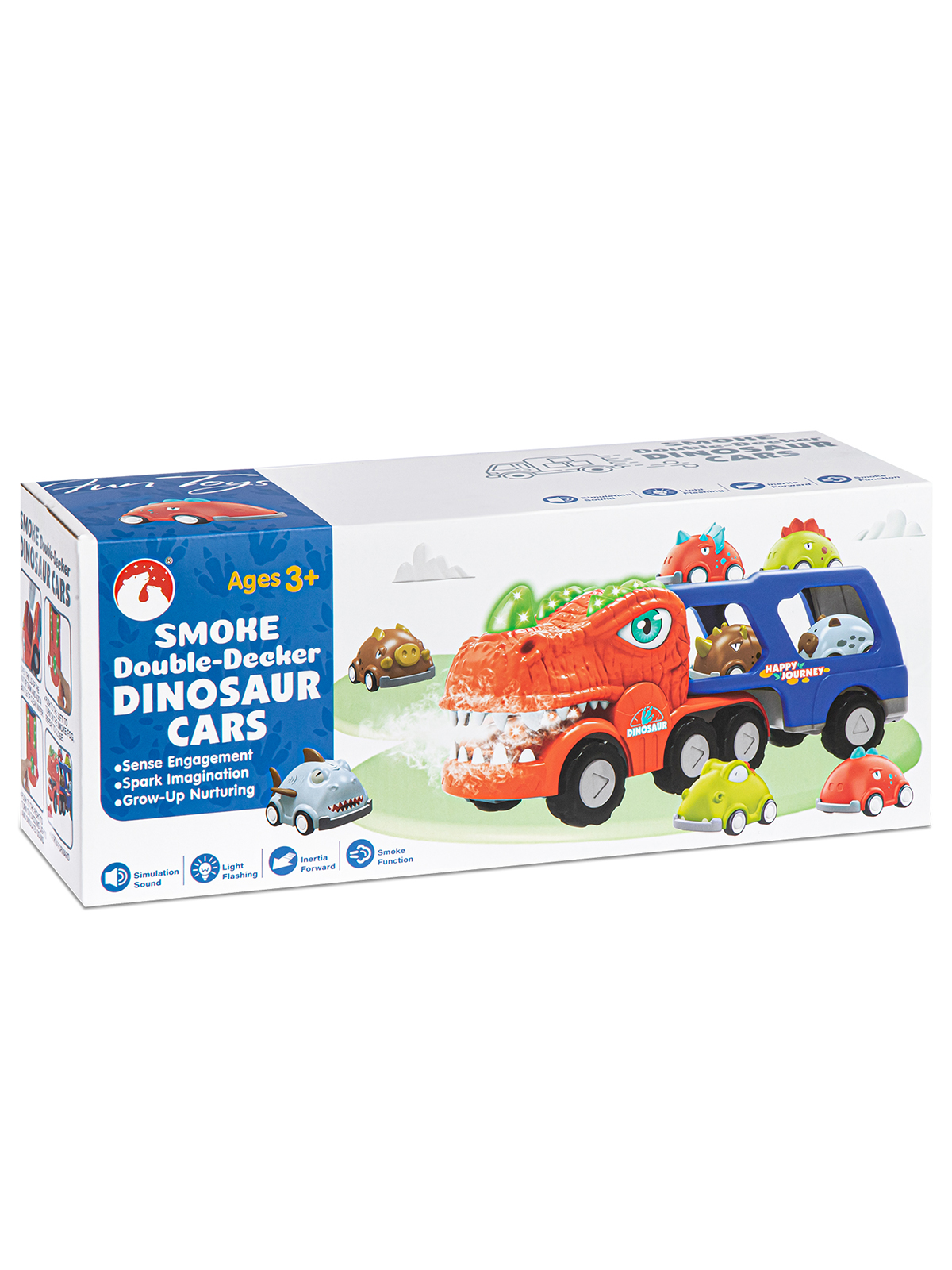 Автовоз AUTODRIVE Динозавр с паром JB0405012 - фото 9