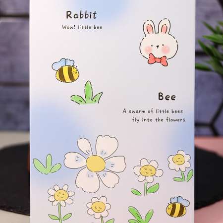 Зеркало настольное для макияжа iLikeGift Lovely rabbit blue