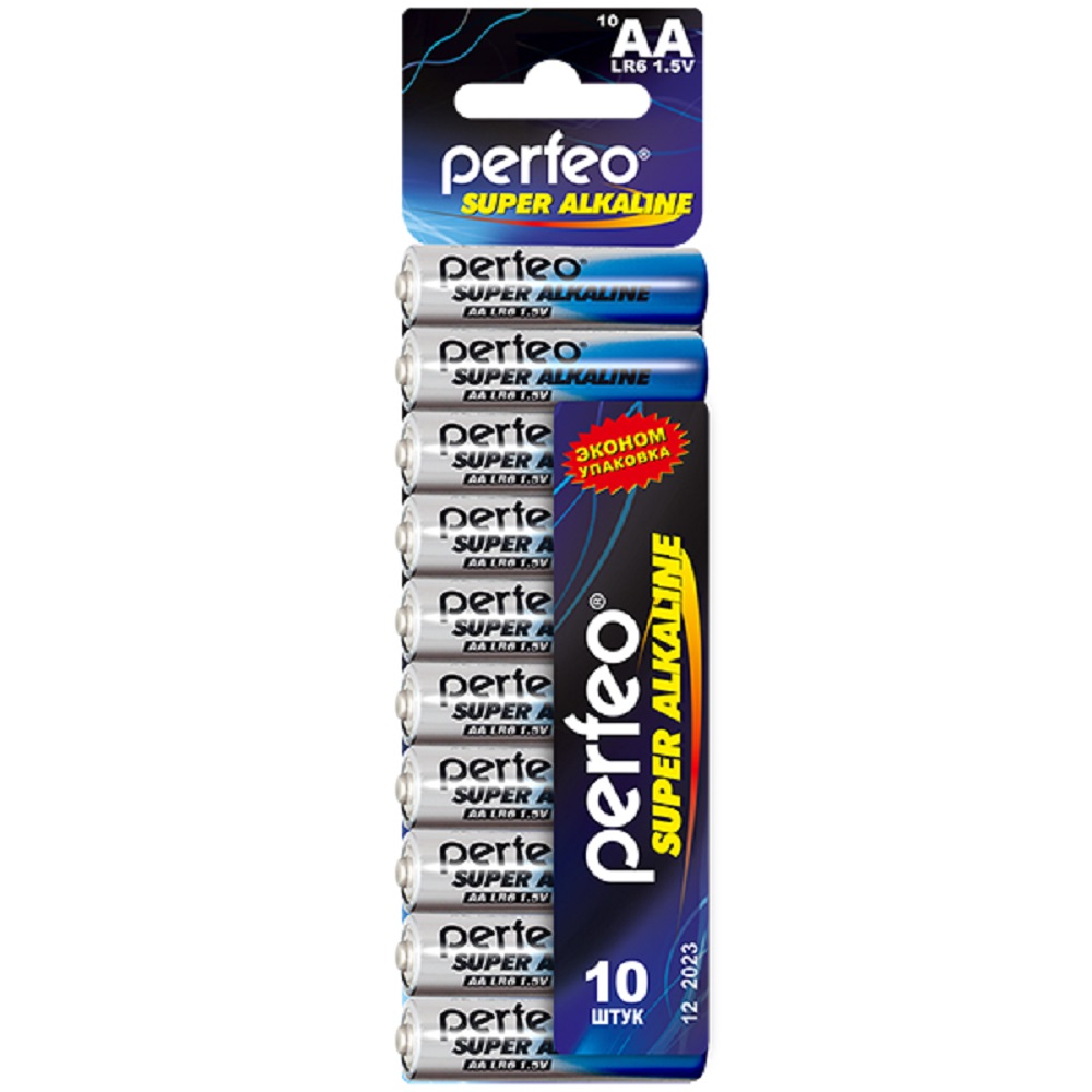 Батарейки Perfeo Super Alkaline щелочные АА 10SH CARD - фото 1