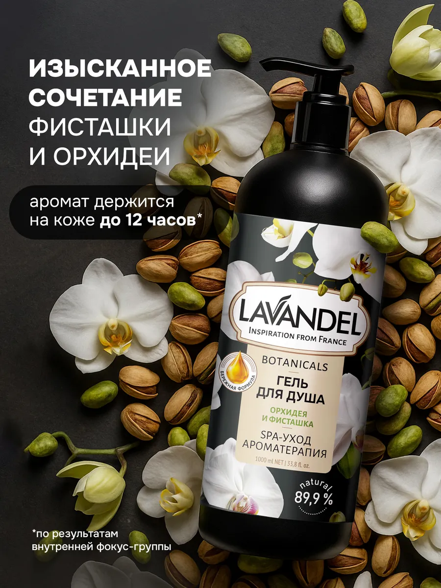 Гель для душа Lavandel Фисташка и Орхидея 1000 мл - фото 5