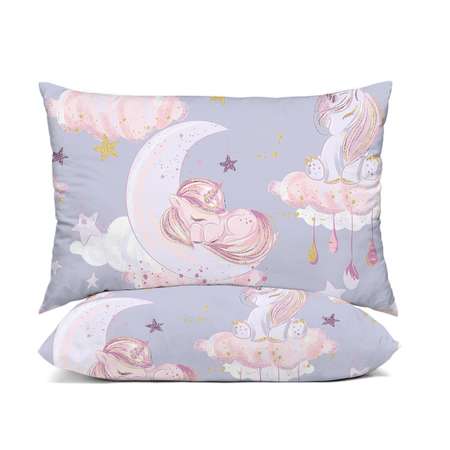 Комплект постельного белья TEO kids Единорожки 1.5-спальный простыня на резинке 90х200 рис.5952-1
