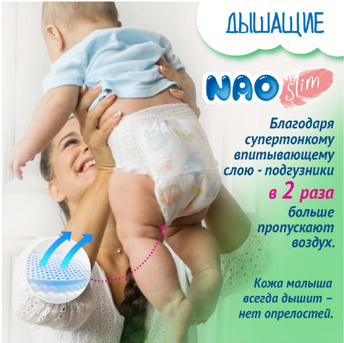 Трусики NAO для новорожденных L (9-14 кг) 84 шт. - фото 6