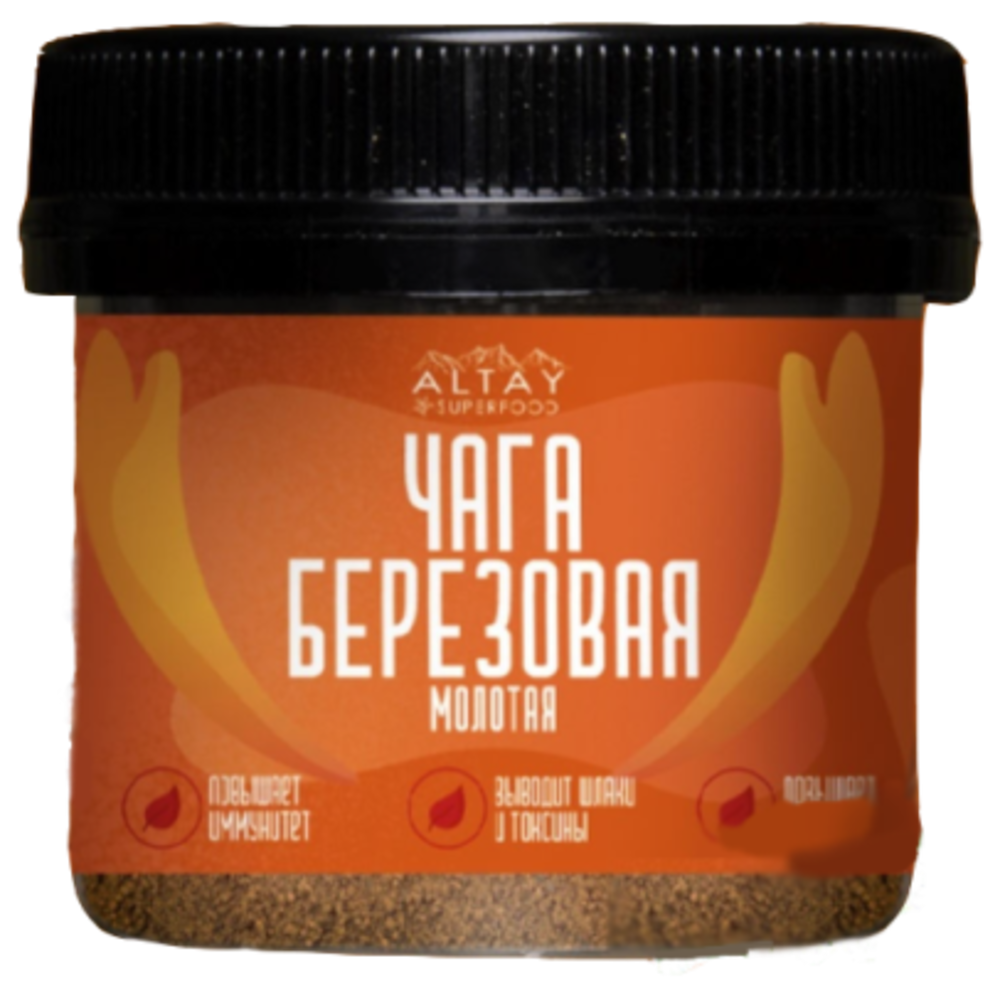 Чага молотая 60 г Altay Superfood пластиковая банка - фото 1