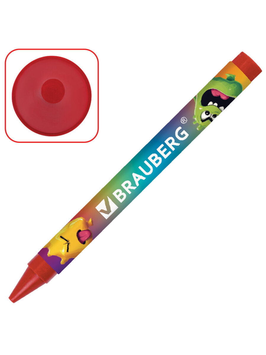 Восковые мелки Brauberg 12 шт. - фото 4