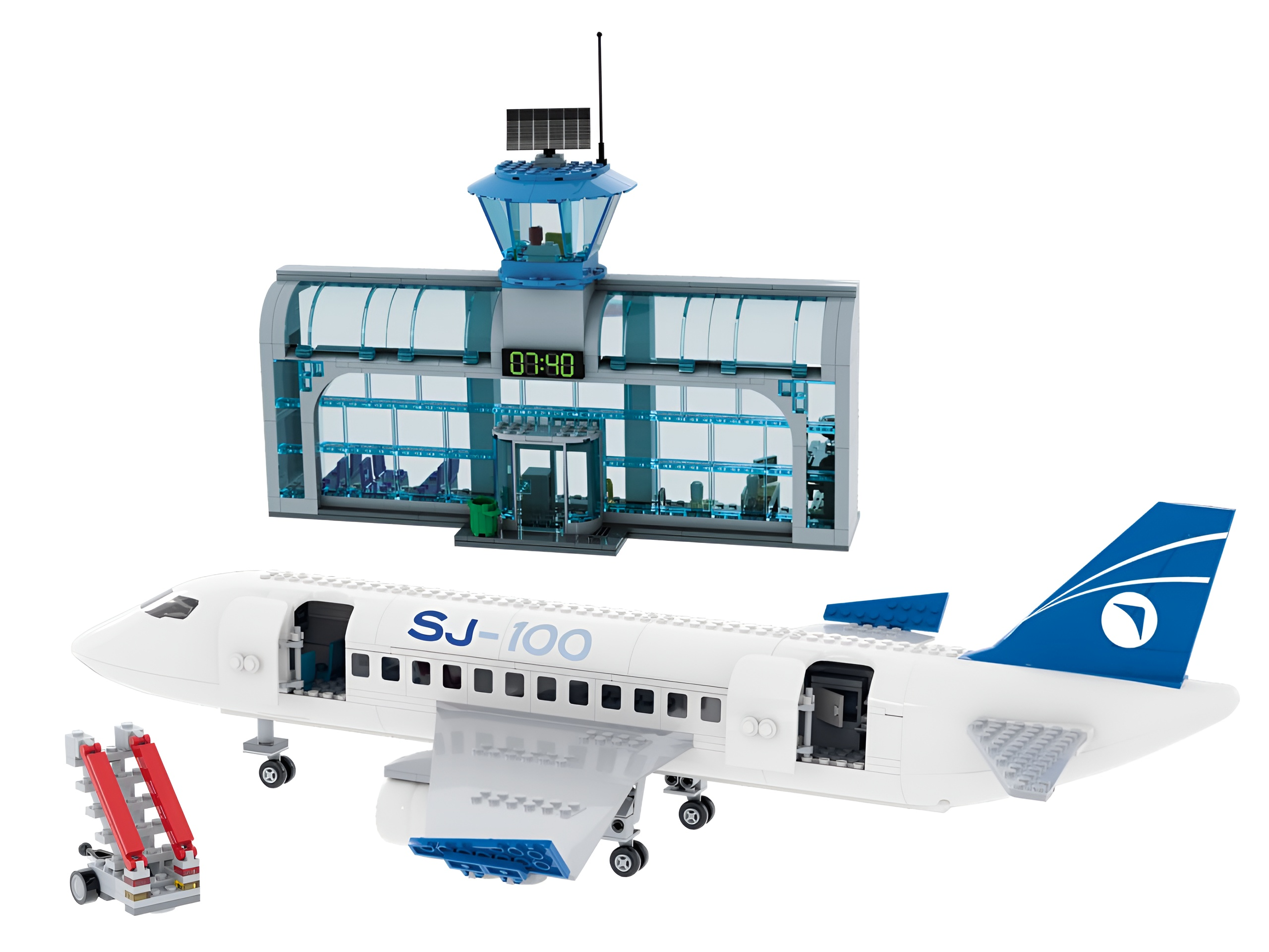 Конструктор brick labs Самолет SJ-100 в аэропорту из мини-блоков 939 дет. - фото 2