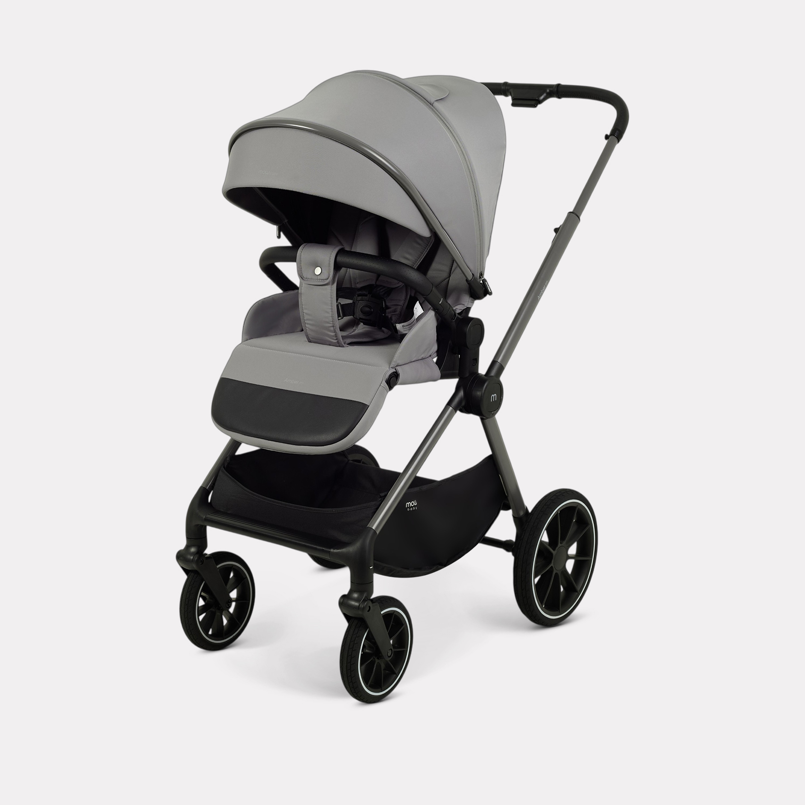 Коляска 3в1 MOWbaby Amber pro серый - фото 8