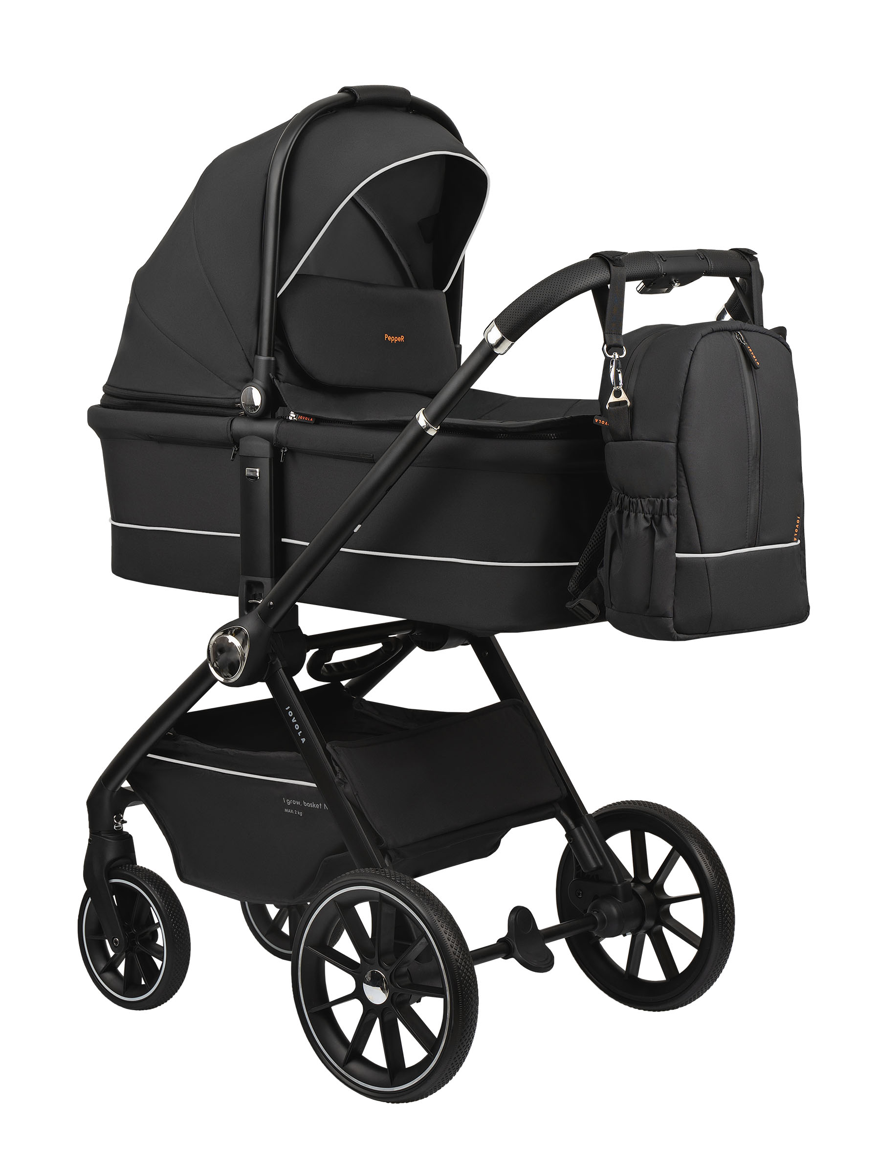 Коляска 2в1 JOVOLA Pepper 2в1 черный - фото 12