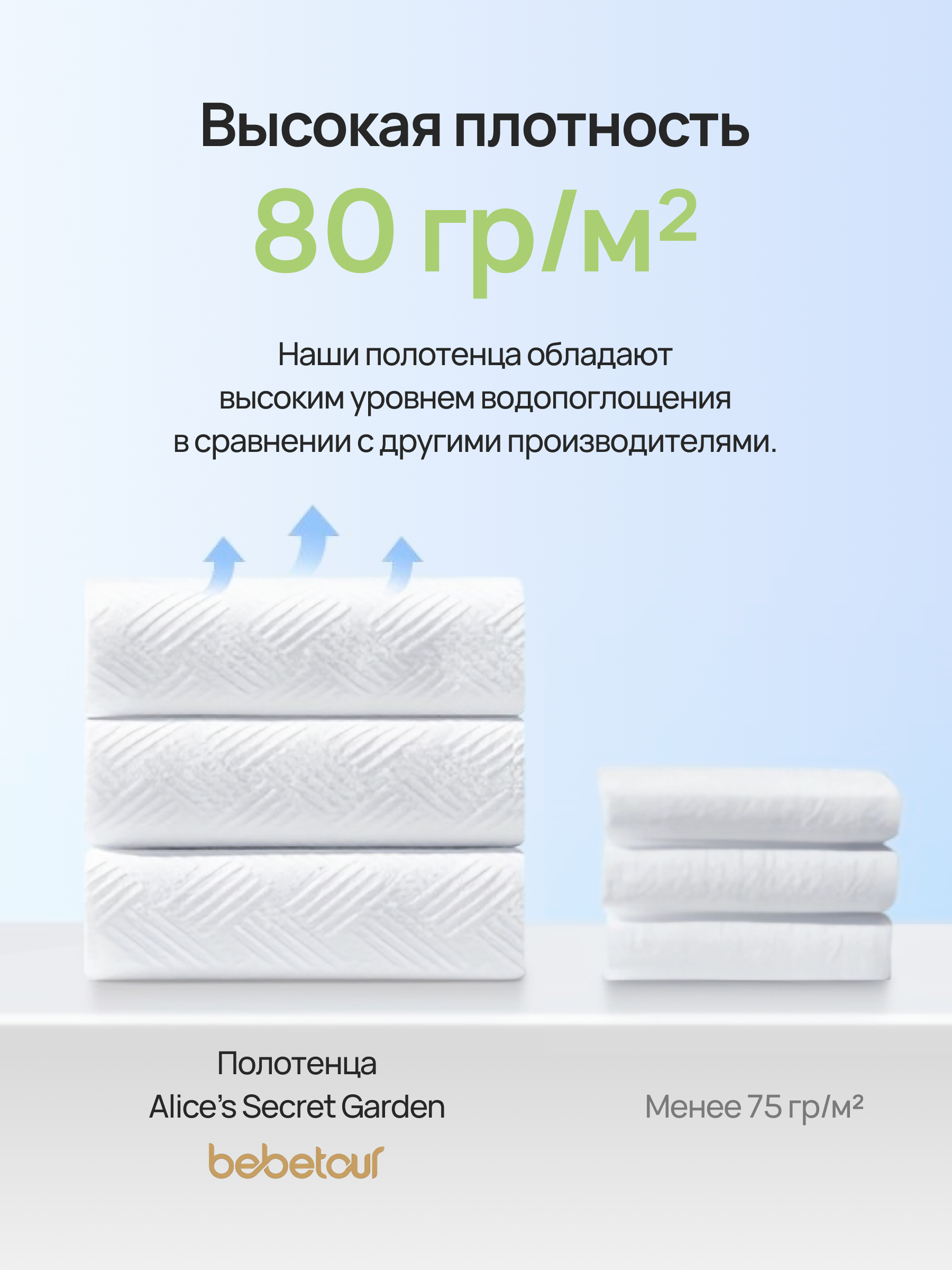 Бумажные полотенца Bebetour для снятия макияжа 60 шт. - фото 5
