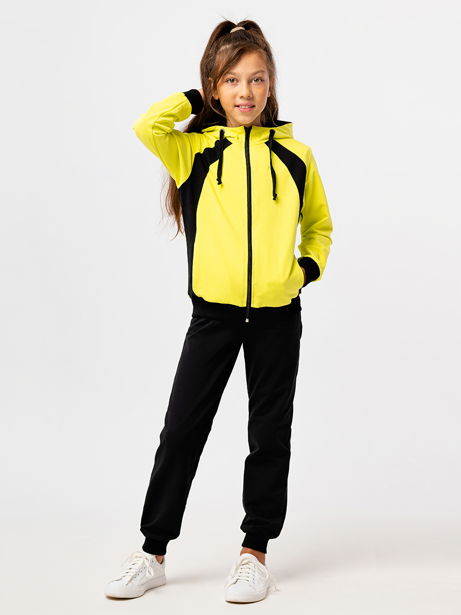 Спортивный костюм RODOS М-258/черный_салатовый - фото 1