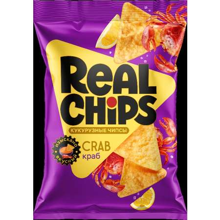 Чипсы кукурузные Real Chips Краб 85г