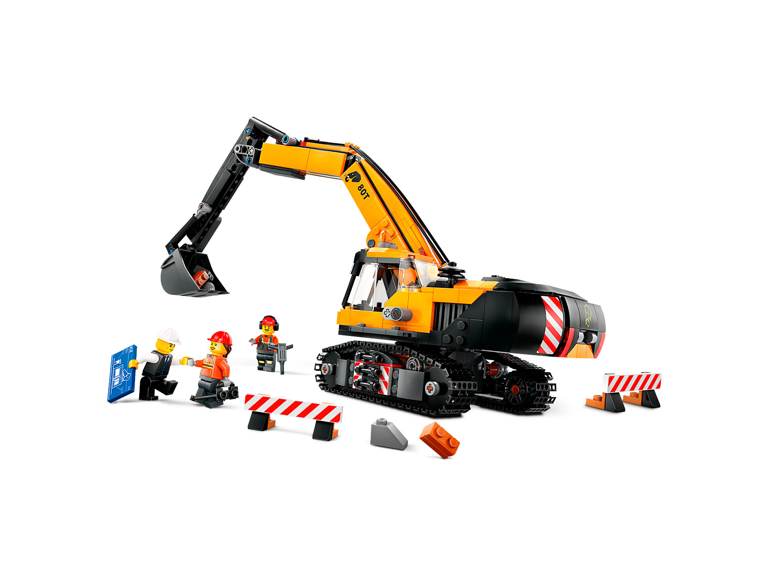 Конструктор LEGO City Желтый строительный экскаватор блочный - фото 4