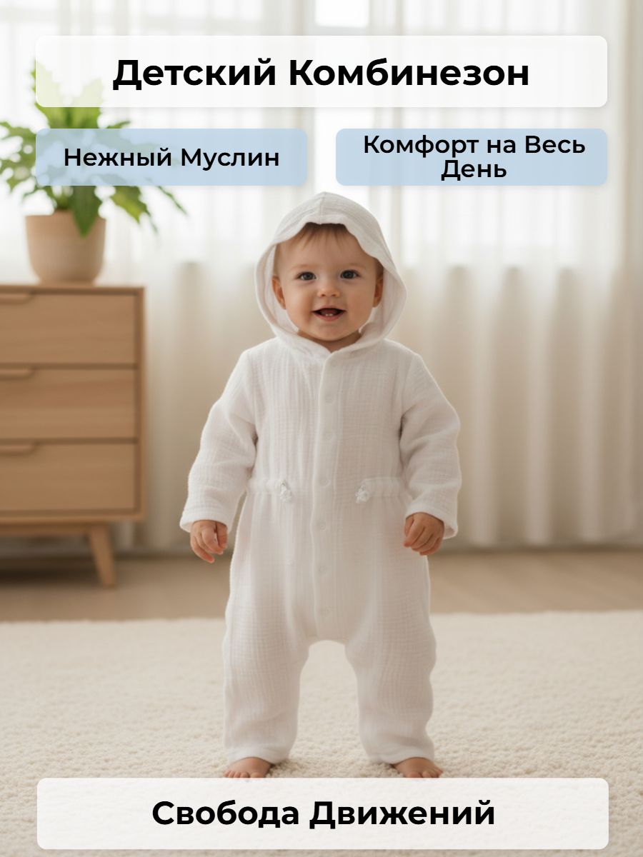 Комбинезон КВАРК лук комбинезон муслиновый для малышей - фото 2