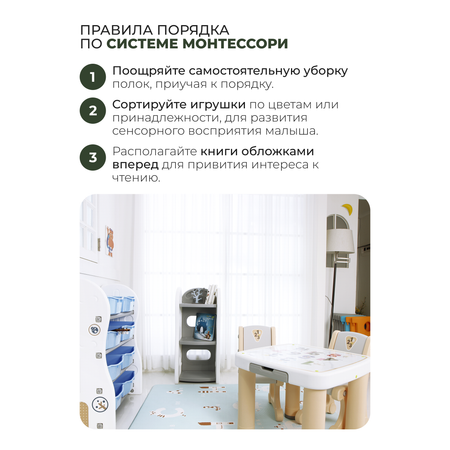 Стеллаж для игрушек Ifam DesignToy-2 Серый IF-047-DO2-G