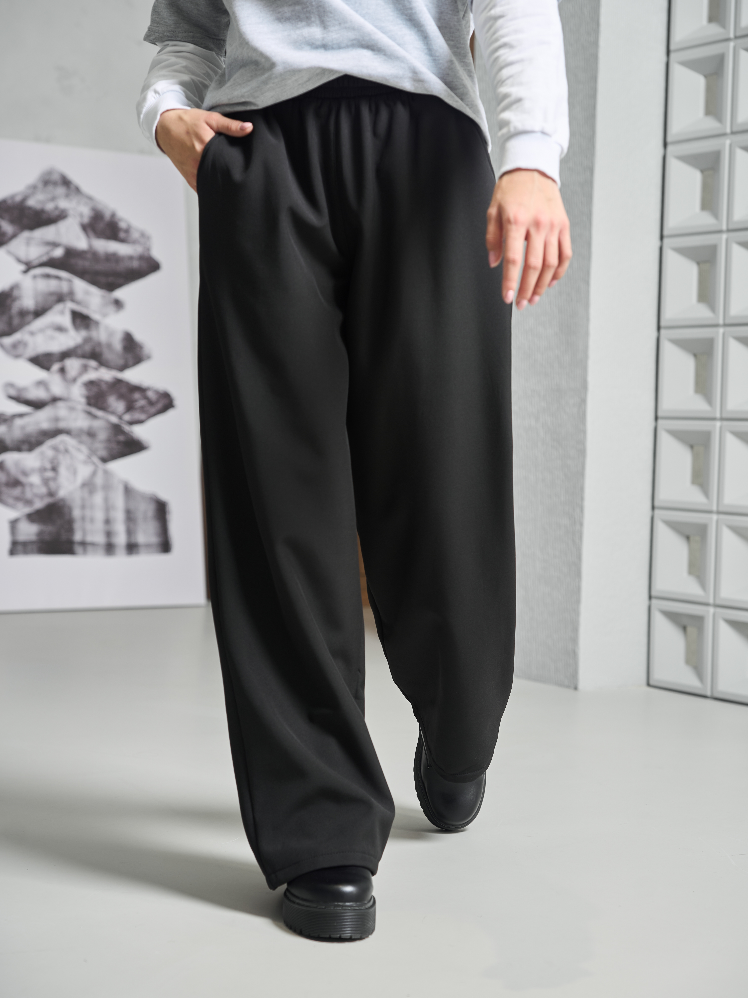 Брюки-палаццо СИНЯЯ МОДА WF1011B-H39 - фото 1