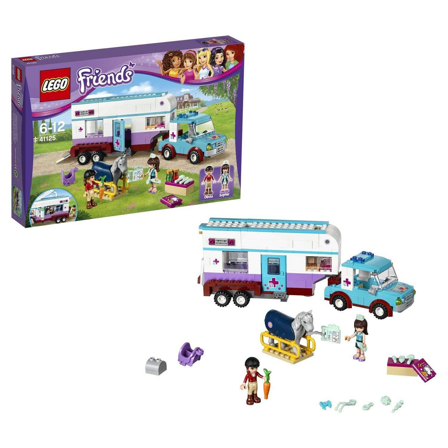 Конструктор LEGO Friends Ветеринарная машина лошадок блочный - фото 1