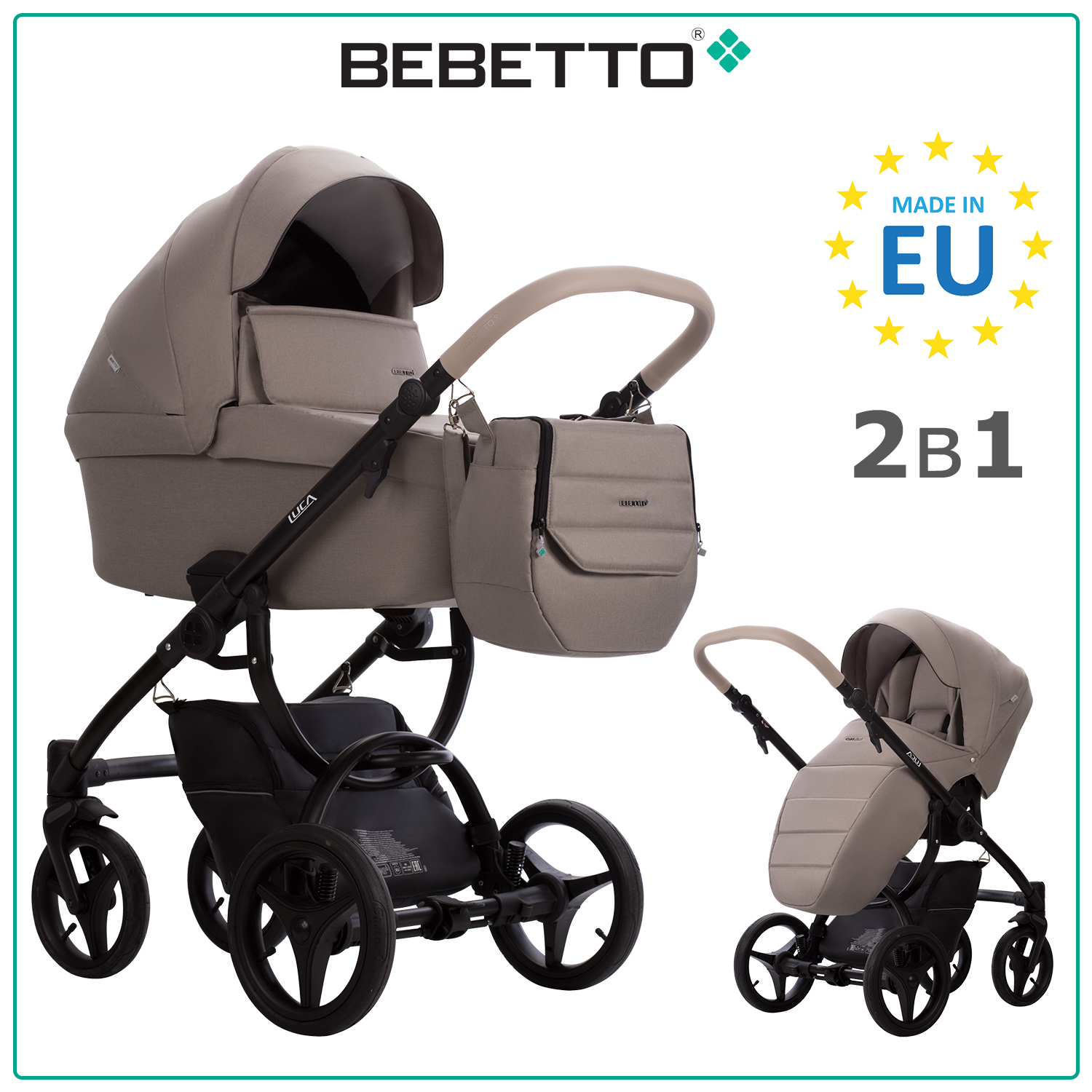 Коляска 2 в 1 Bebetto Luca - фото 1