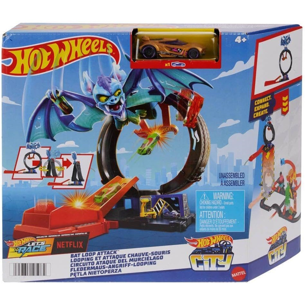 Трек Hot Wheels City Nemesis Bat Loop Attack HTN78 - фото 7