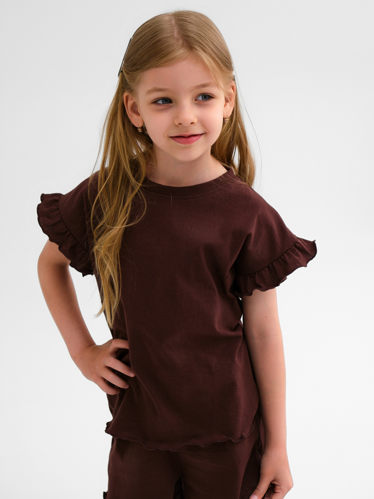 Футболка 2 шт Jelly Whale S25T05-2-Pudra-Brown - фото 4