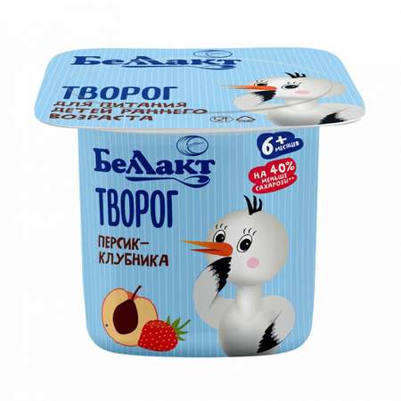 Творог Беллакт персик-клубника 100г с 6месяцев