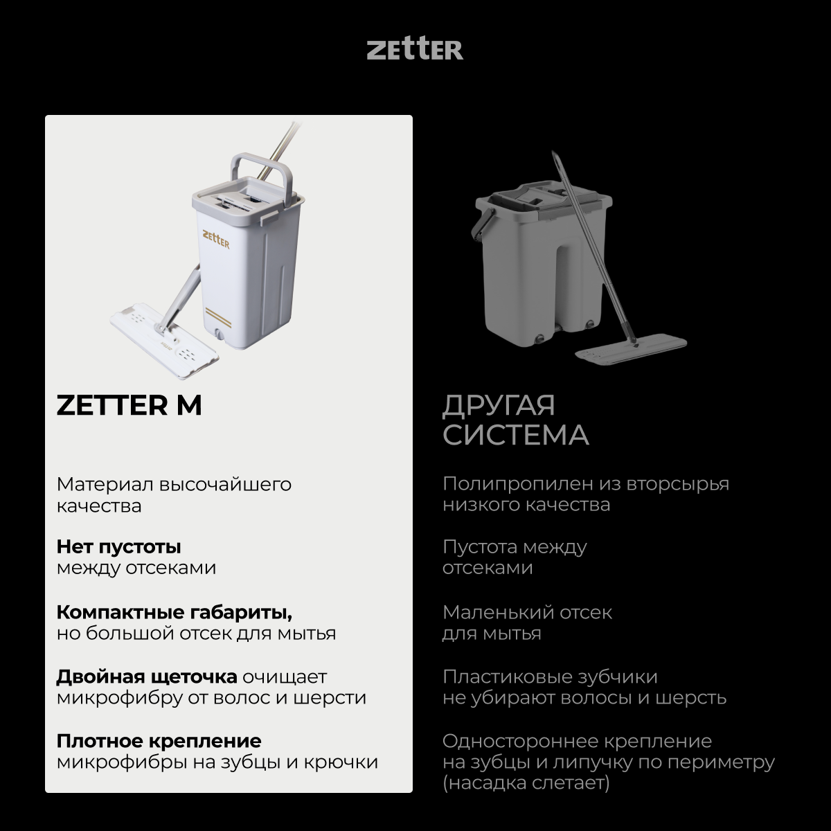 Система для уборки Zetter L 13 л 1 насадка - фото 6