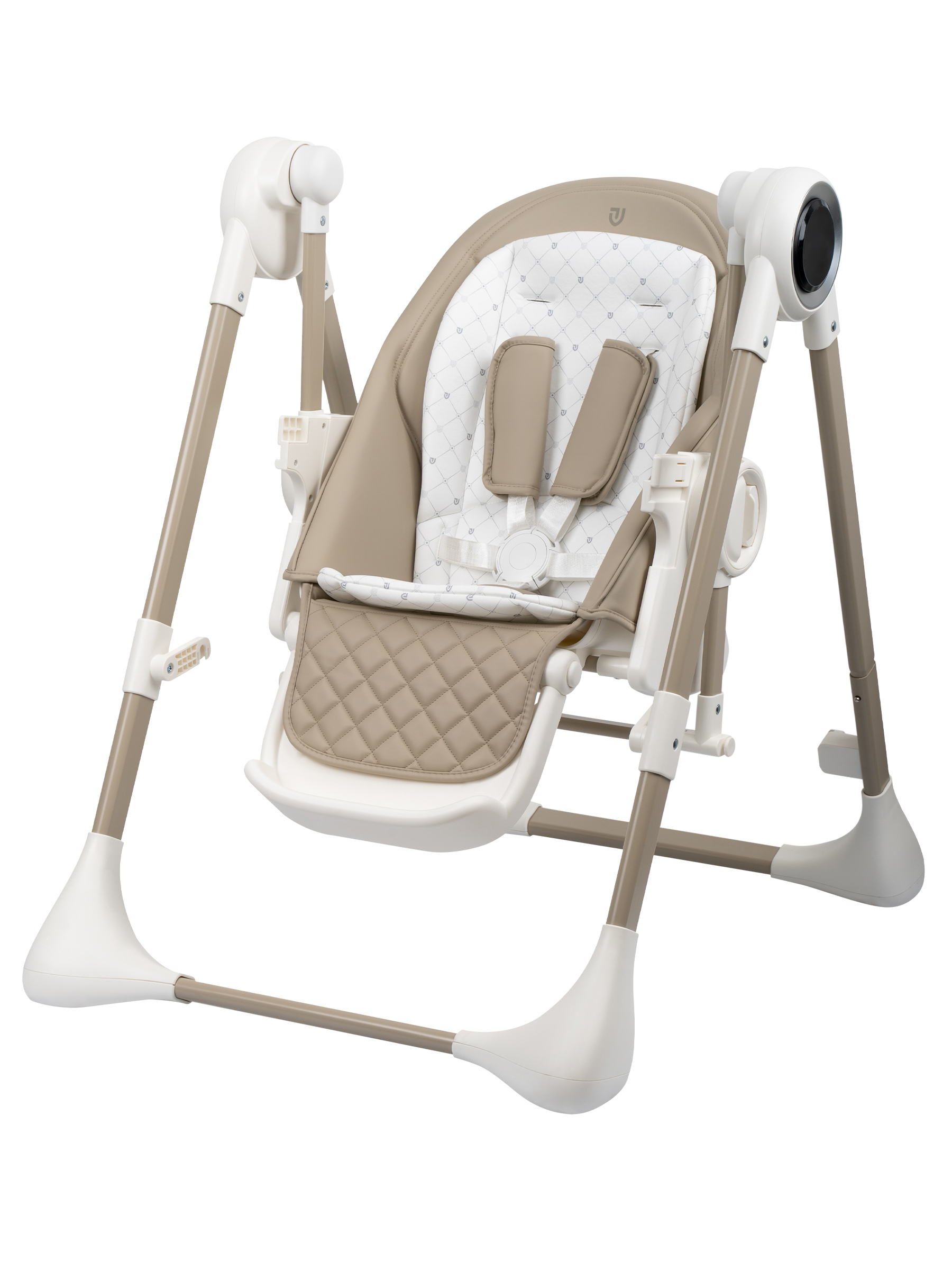 Стульчик для кормления JOVOLA Muza с функцией электрокачели серый - фото 6