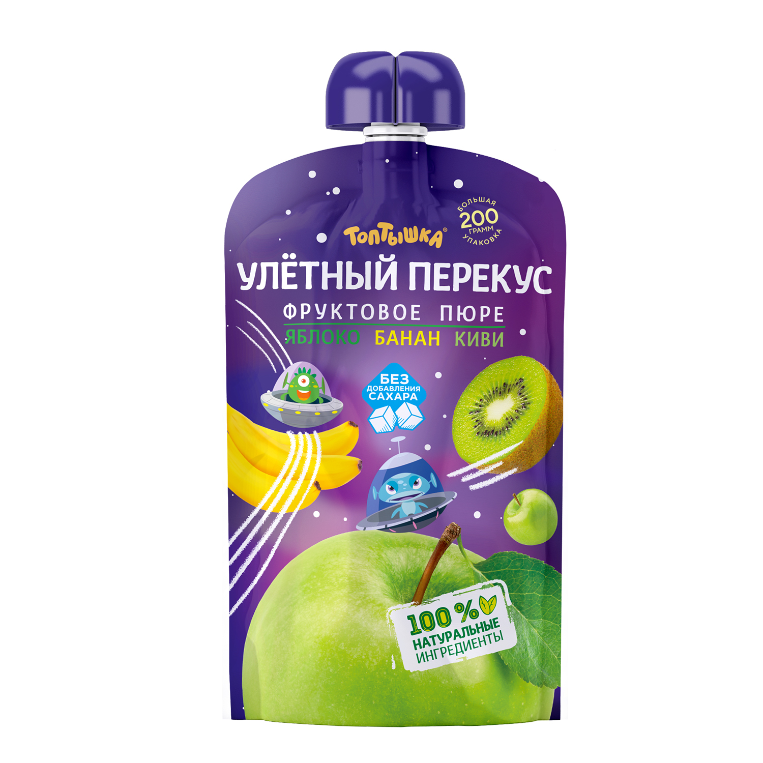 Пюре Топтышка Яблоко-банан-киви с 3 лет 200 г - фото 1