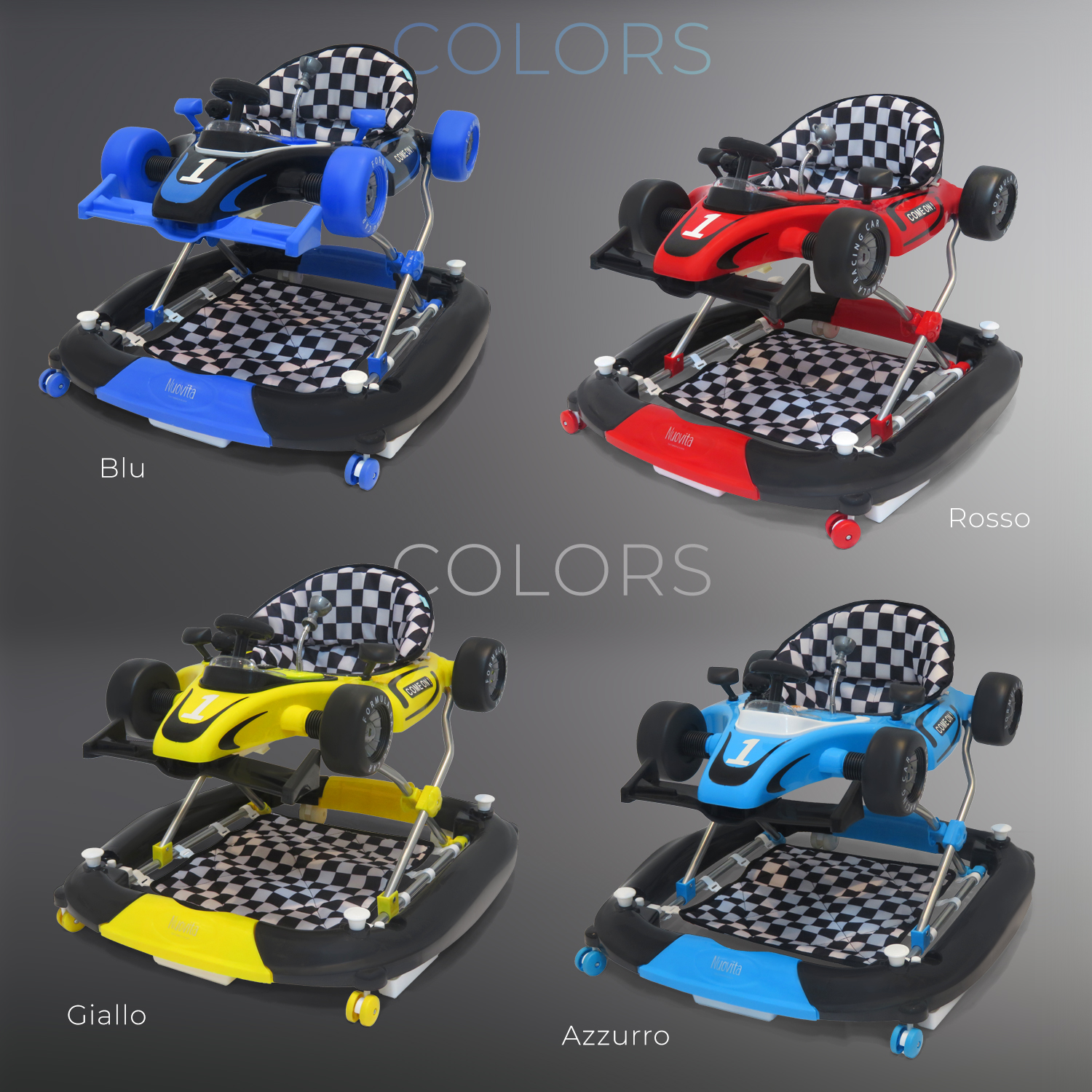 Ходунки Nuovita Auto синий - фото 7