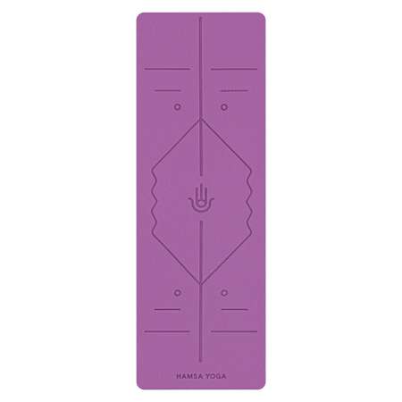Коврик для йоги Hamsa Yoga фитнеса и гимнастики TPE 183х61х0.6 см пурпурный