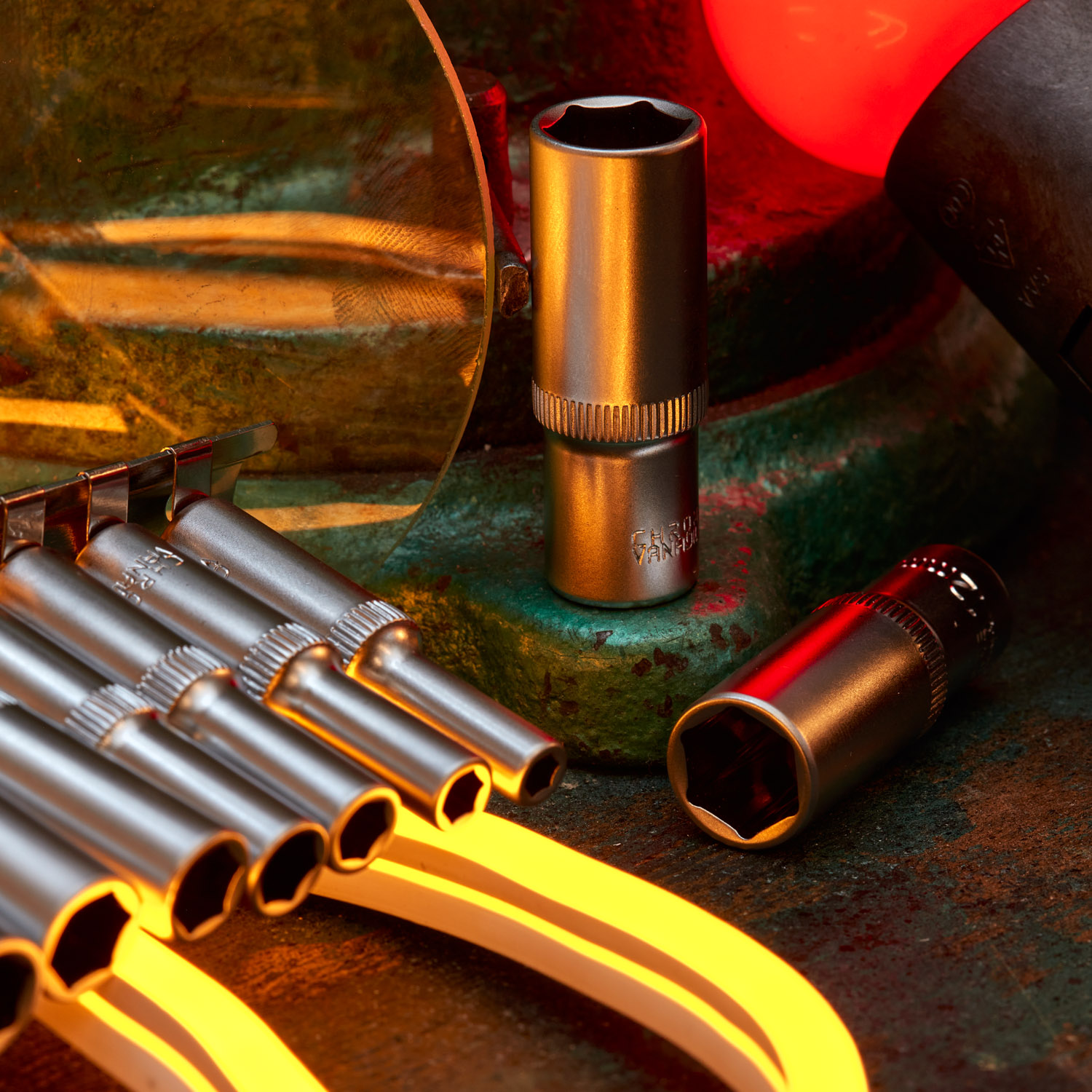 Набор удлиненных торцевых головок 1/4, шестигранные, CrV, 10 шт., 4-13мм - фото 2