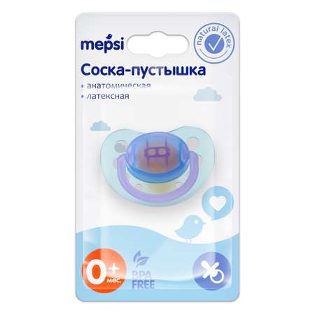 Пустышка Mepsi анатомическая от 0 мес.