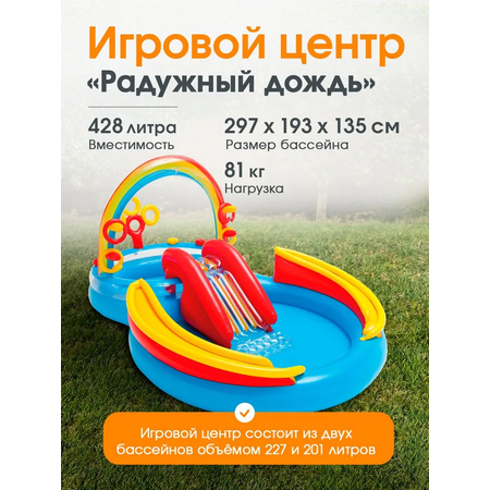 Игровой центр Intex Радужный дождь / Надувной / 297х193х135 см