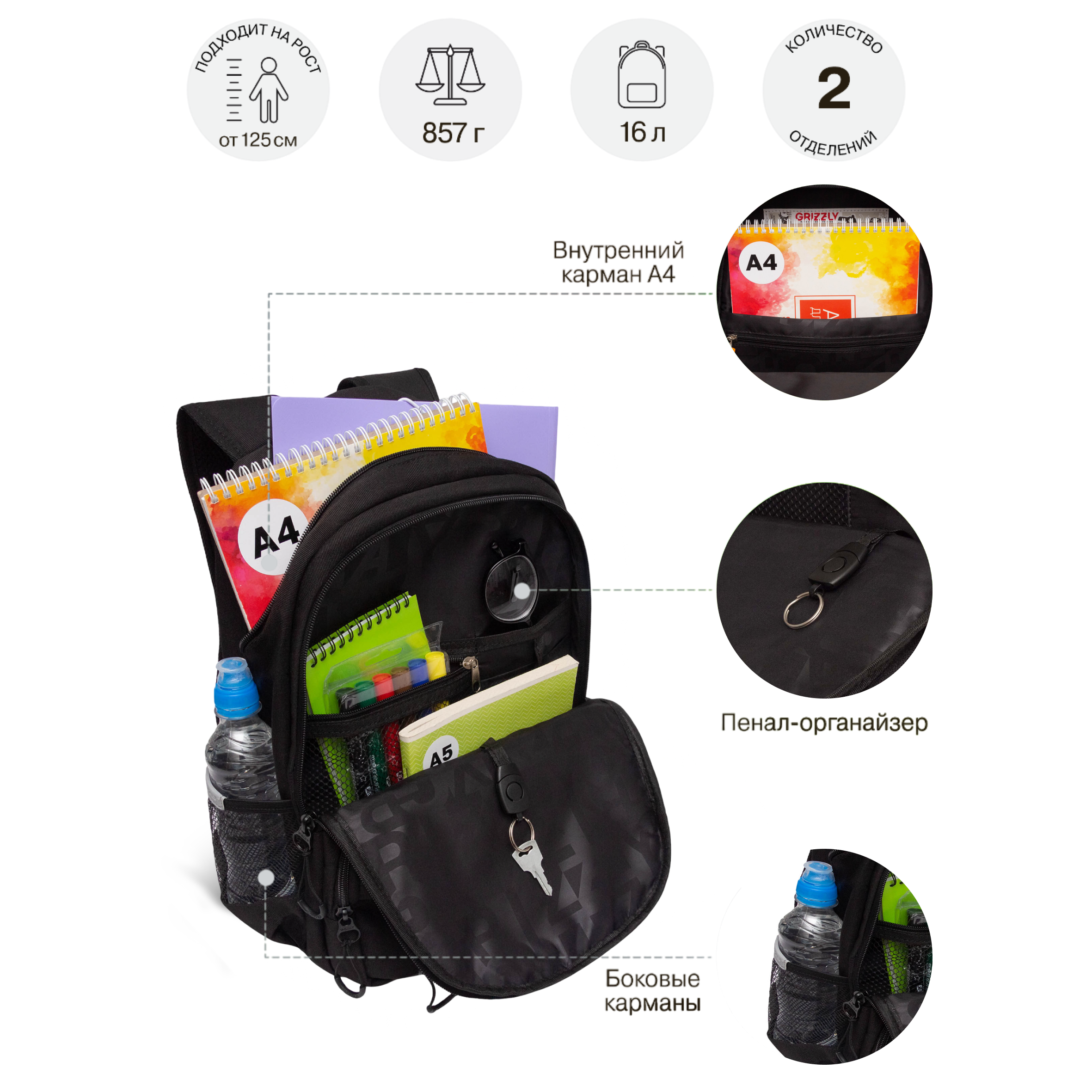 Рюкзак Grizzly для мальчика - фото 6