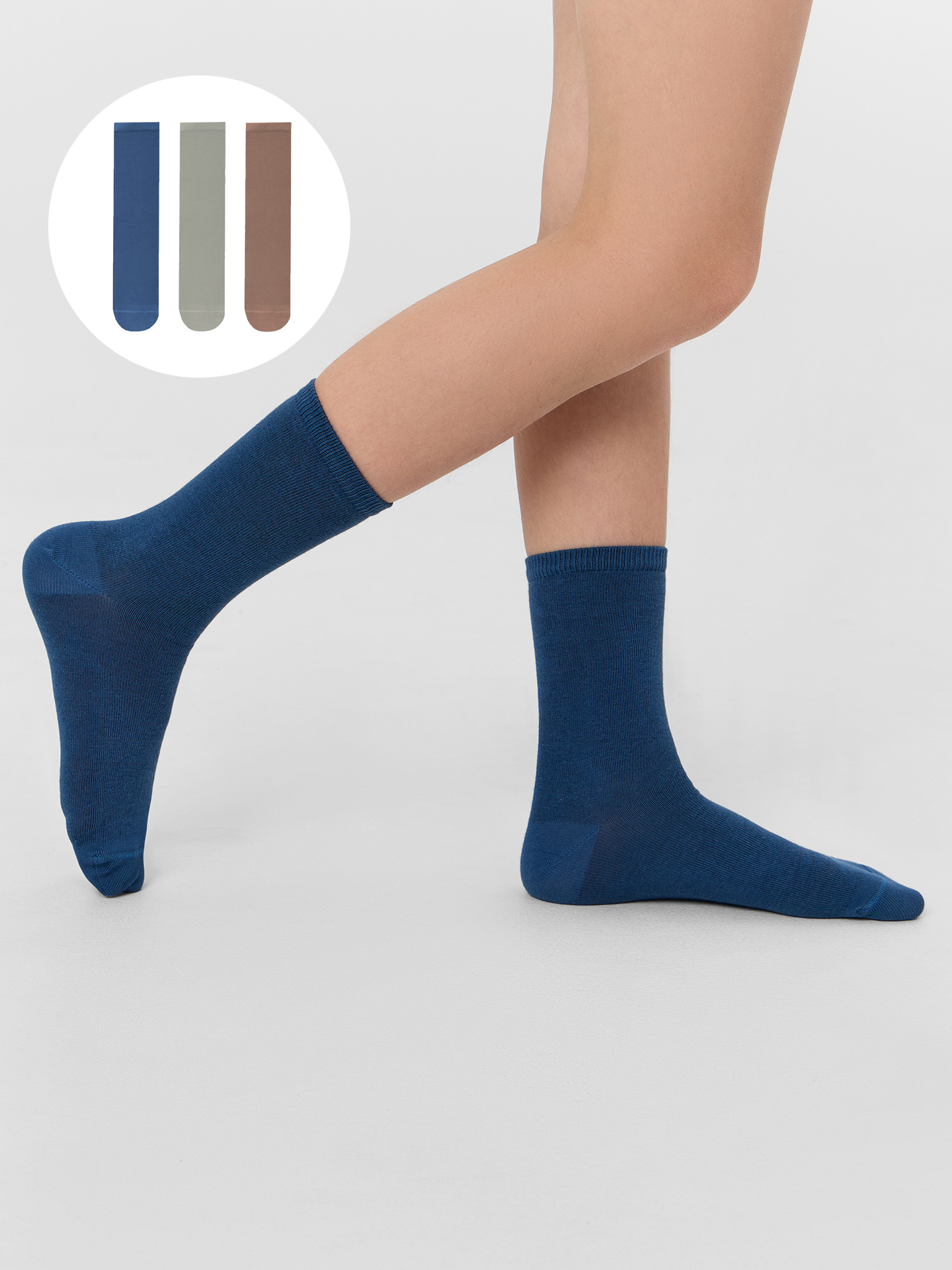 Носки 3 пары Mark Formelle (Марк Формэль) 430A-1407/джинсовый /оливка /карамель/ - фото 1