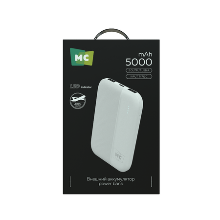 Внешний аккумулятор 5000mAh More Choice PB25-05 White