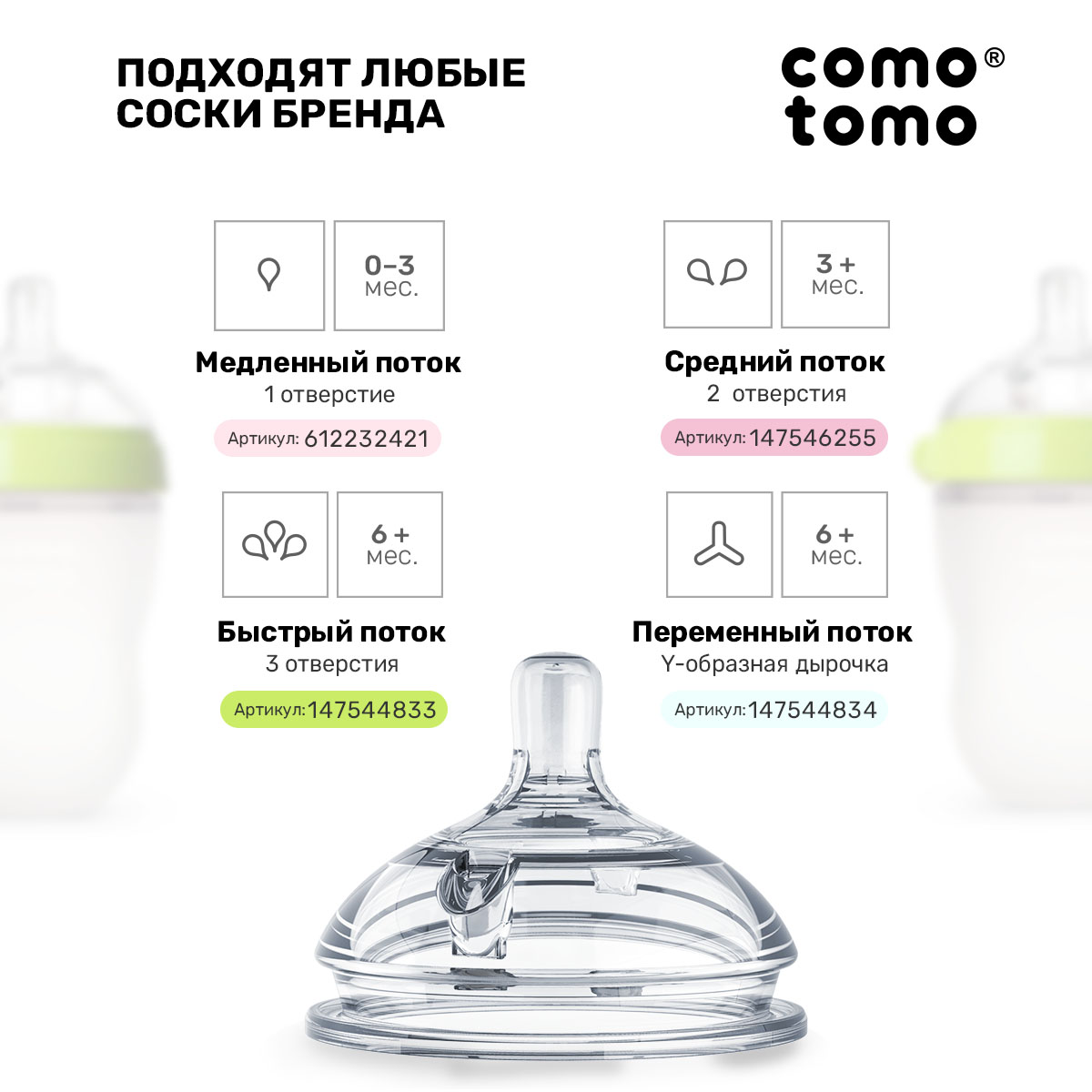 Бутылочка comotomo Anti-Colic 250 мл 1 шт. - фото 12