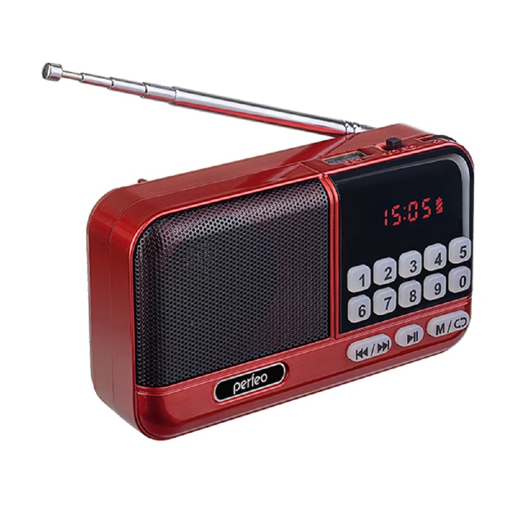 Радиоприемник Perfeo цифровой ASPEN FM 87.5-108МГц MP3 питание USB или 18650 красный i20RED - фото 3