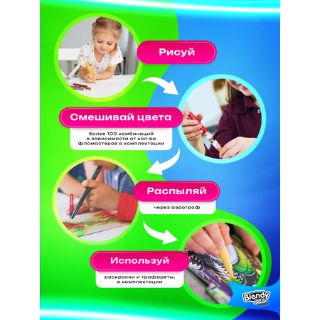 Фломастеры Blendy pens 4 цв.