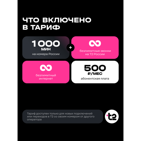 Сим-карта t2 для Москвы и МО, баланс - 200 рублей