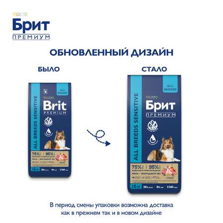 Сухой корм для собак Brit 15 кг индейка, ягненок (полнорационный)