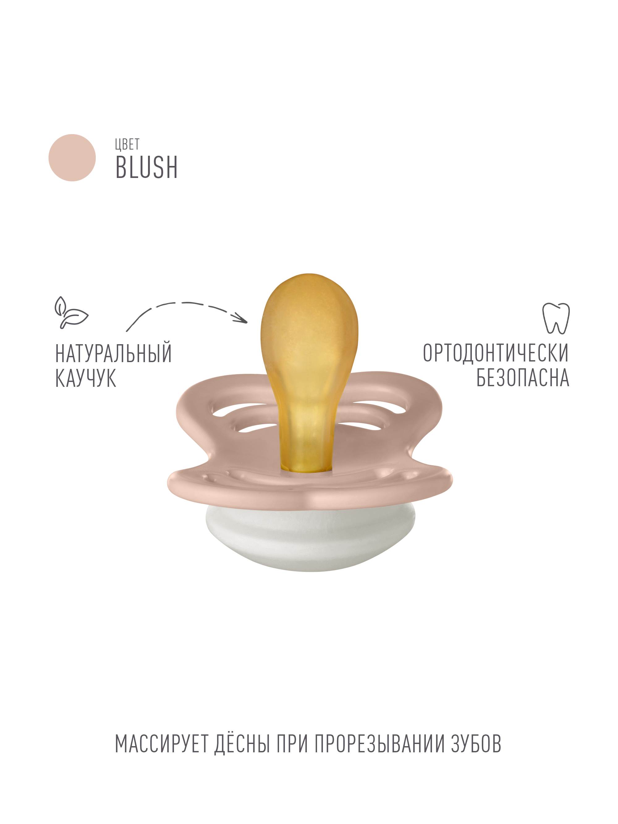Пустышка BIBS латекс анатомическая от 0 мес. 1 шт. - фото 2
