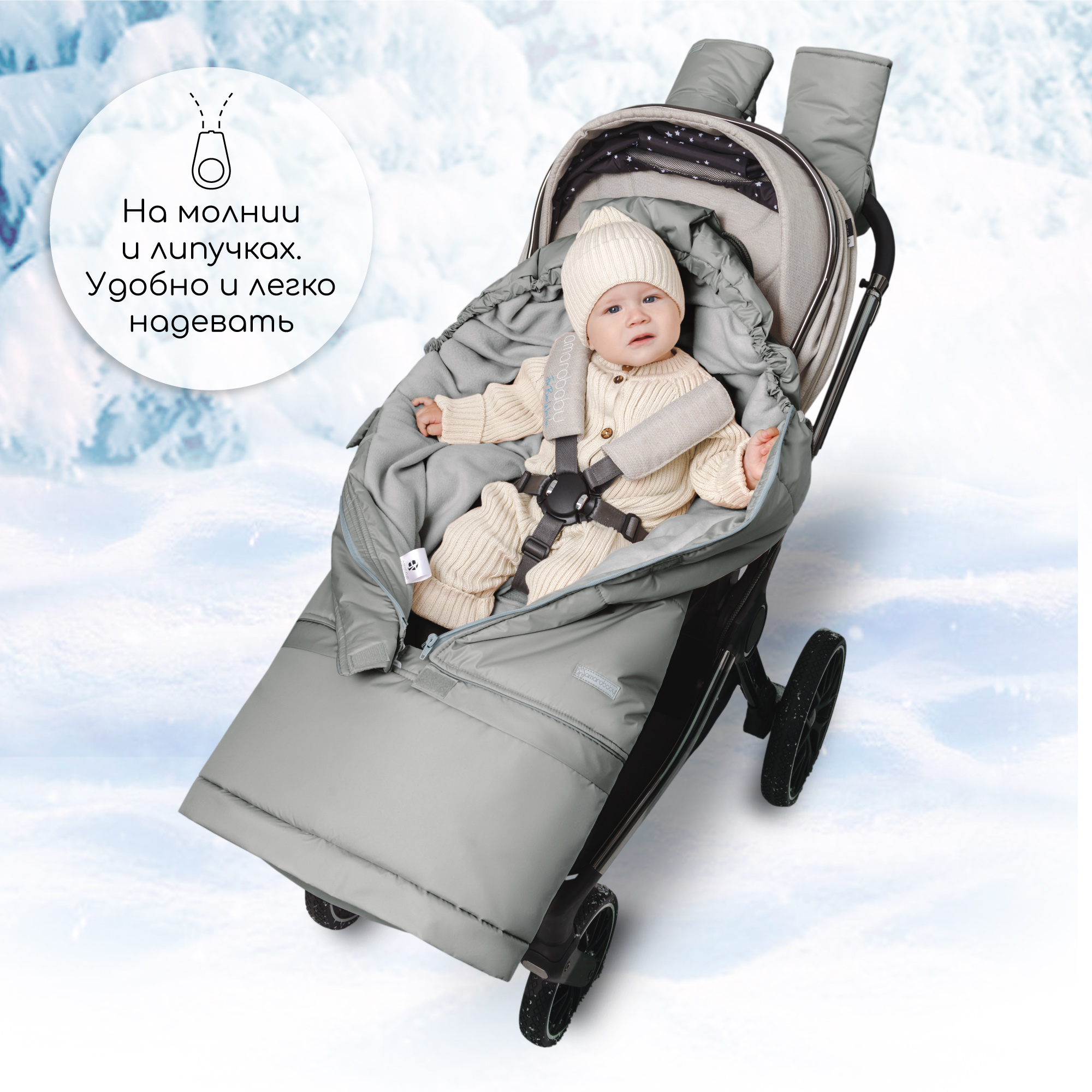 Конверт в коляску Amarobaby Frost Трансформер - фото 4