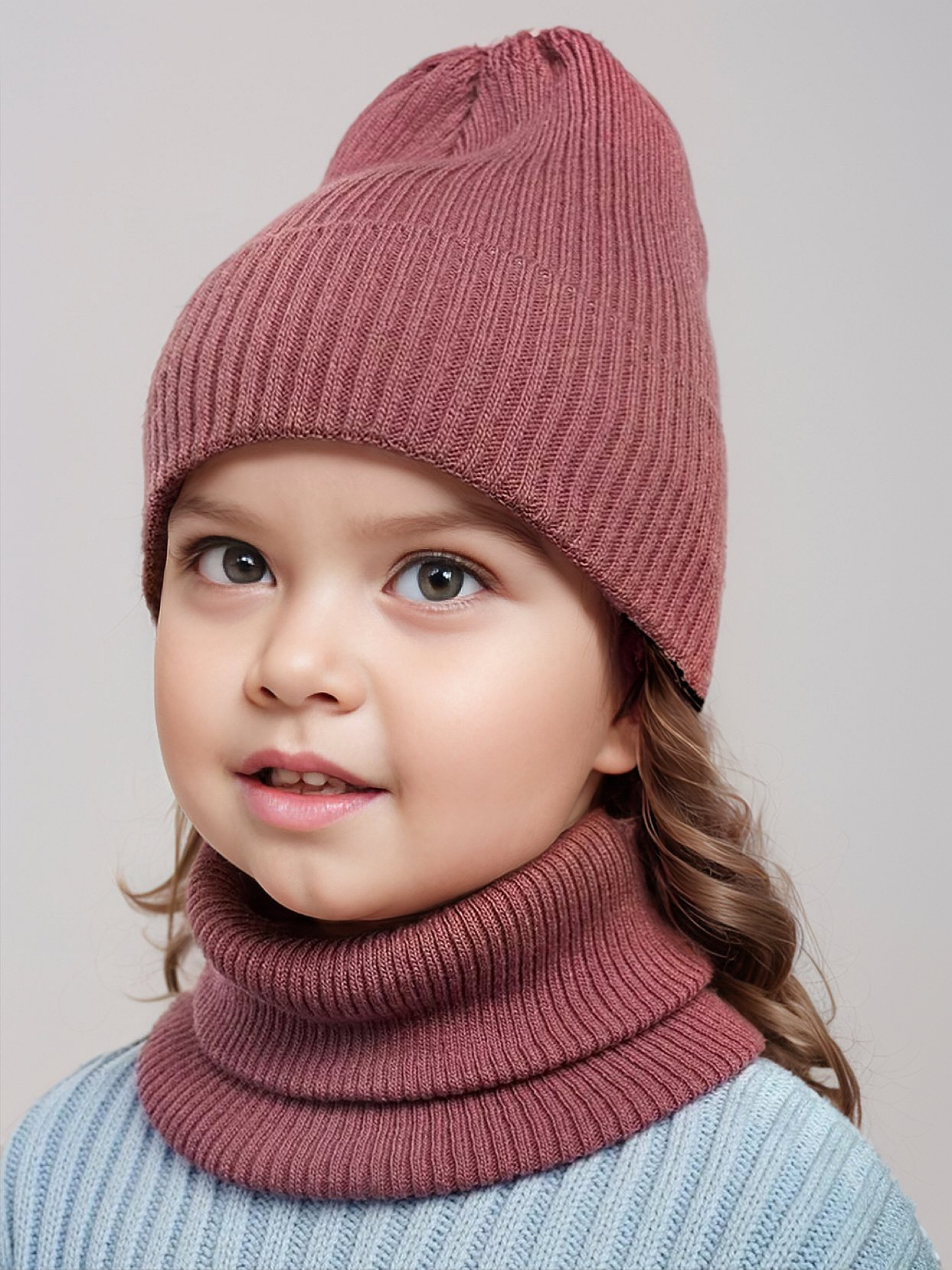 Шапка и снуд ПриКиндер U-Sp234140 Цвет: Розовый - фото 10