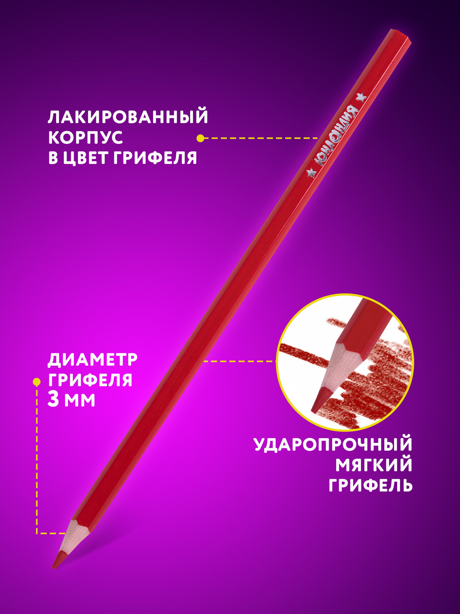 Карандаши цветные Юнландия 36 шт. - фото 4