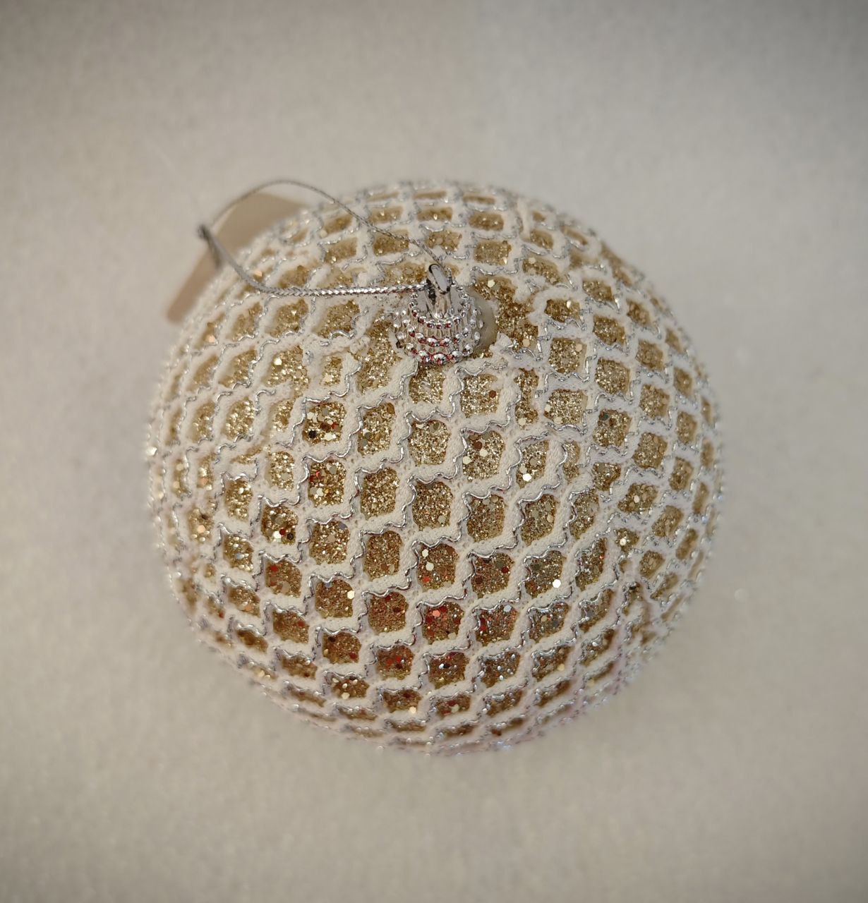 Украшение ёлочное Магия праздника Шар кристалл с косой полоской - фото 2